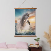 Dolfijnvriendelijke groet, een mooie dag! hangend wandkleed (Slaapkamer)