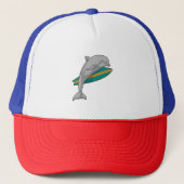 Dolfine als Surfer met Surfboard Trucker Pet (Voorkant)
