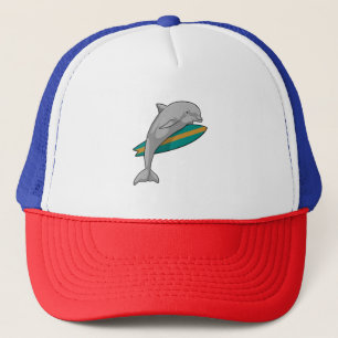 Dolfine als Surfer met Surfboard Trucker Pet