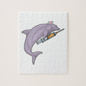 Dolfine als verpleegster met spuit legpuzzel (Verticaal)