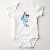 Dolfine in Baseball als Batsman Romper (Voorkant)