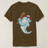 Dolfine in Baseball als Batsman T-shirt (Design voorkant)