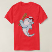 Dolfine in Baseball als Batsman T-shirt (Design voorkant)