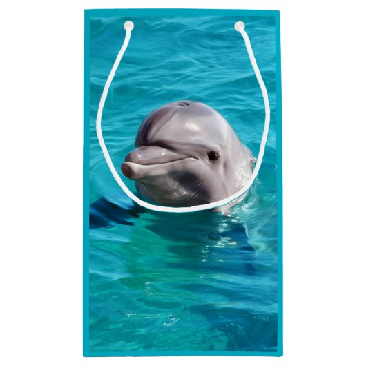 Dolfine in Blue Water Foto Klein Cadeauzakje (Achterkant)