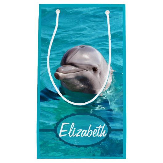Dolfine in Blue Water Foto Klein Cadeauzakje (Voorkant)
