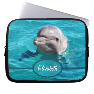 Dolfine in Blue Water Foto Laptop Sleeve