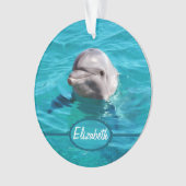 Dolfine in Blue Water Foto Ornament (voorkant)