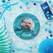 Dolfine in Blue Water Foto Papieren Bordje (Feest)