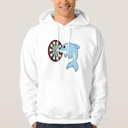 Dolfine in Darts met Dartboard Hoodie (Voorkant)