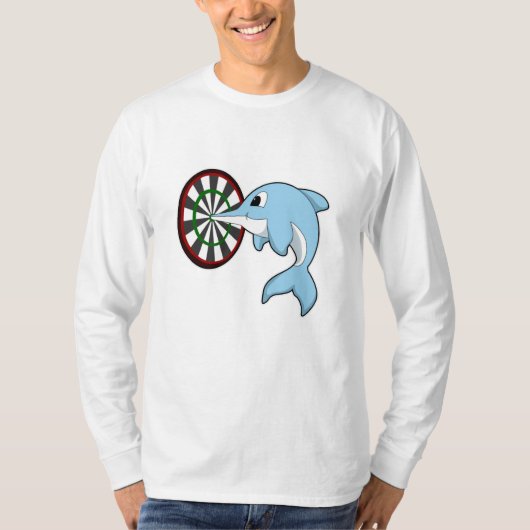 Dolfine in Darts met Dartboard T-shirt (Voorkant)