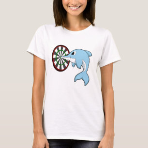 Dolfine in Darts met Dartboard T-shirt