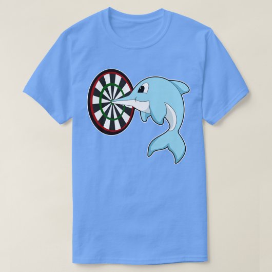 Dolfine in Darts met Dartboard T-shirt (Design voorkant)