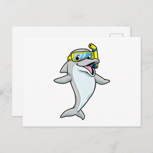 Dolfine in duiken met Snorkel Briefkaart (Voorkant / Achterkant)