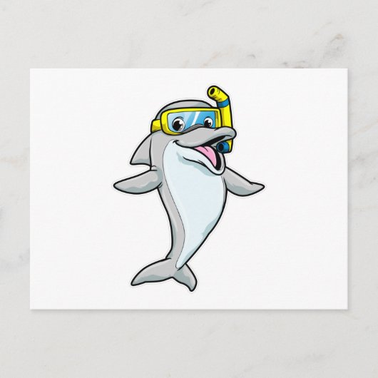 Dolfine in duiken met Snorkel Briefkaart (Voorkant)