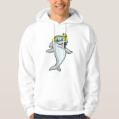 Dolfine in duiken met Snorkel Hoodie (Voorkant)