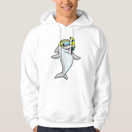 Dolfine in duiken met Snorkel Hoodie (Voorkant)