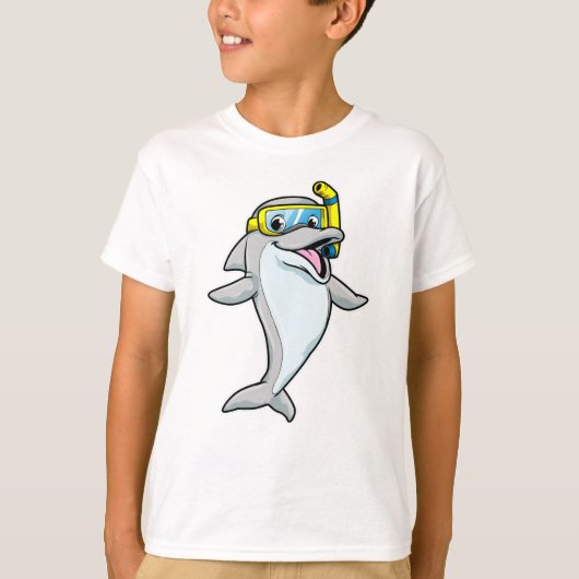 Dolfine in duiken met Snorkel T-shirt (Voorkant)