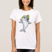 Dolfine in duiken met Snorkel T-shirt (Voorkant)