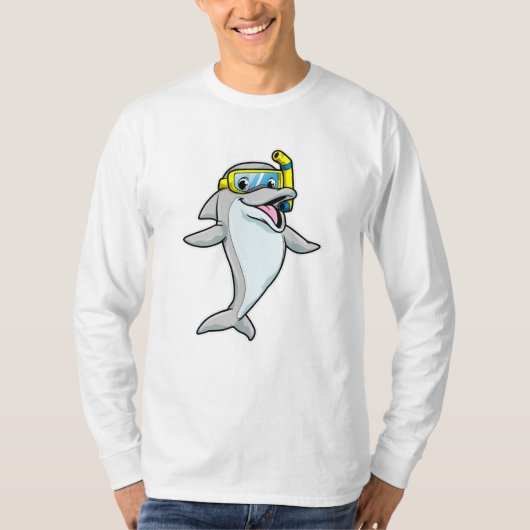 Dolfine in duiken met Snorkel T-shirt (Voorkant)