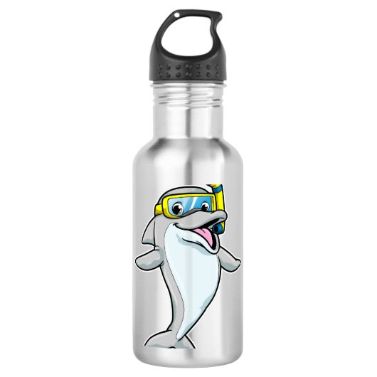 Dolfine in duiken met Snorkel Waterfles (Voorkant)