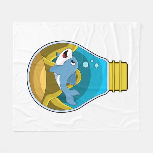 Dolfine in zwemmen in aquarium fleece deken (Voorkant (Horizontaal))