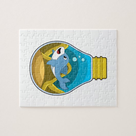 Dolfine in zwemmen in aquarium legpuzzel (Horizontaal)