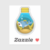 Dolfine in zwemmen in aquarium sticker (Vel)