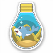 Dolfine in zwemmen in aquarium sticker (Voorkant)