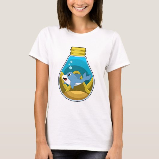 Dolfine in zwemmen in aquarium t-shirt (Voorkant)