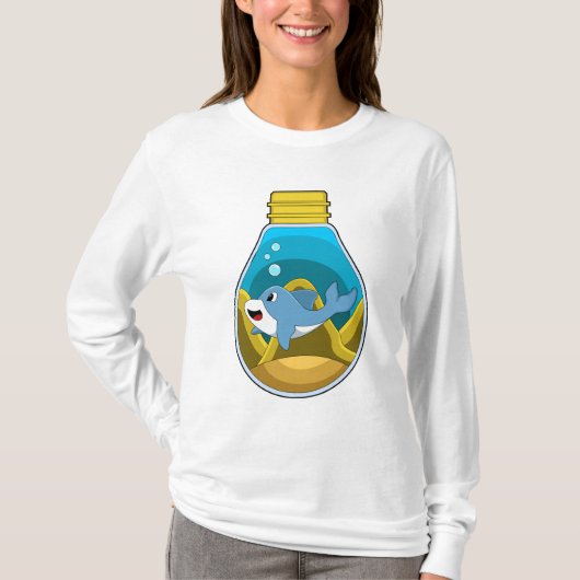 Dolfine in zwemmen in aquarium t-shirt (Voorkant)