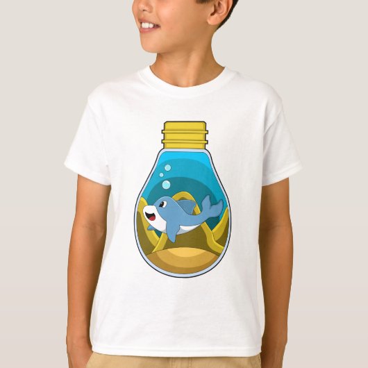 Dolfine in zwemmen in aquarium t-shirt (Voorkant)