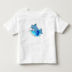 Dolfine in zwemmen met letter kinder shirts