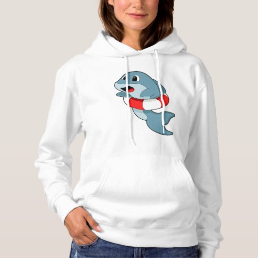Dolfine in zwemmen met Swim-ring Hoodie (Voorkant)