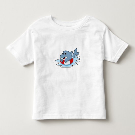 Dolfine in zwemmen met Swim ring.PNG Kinder Shirts (Voorkant)