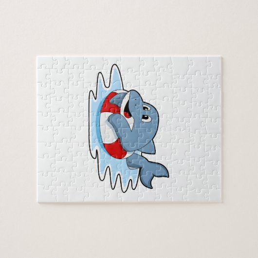 Dolfine in zwemmen met Swim ring.PNG Legpuzzel (Horizontaal)