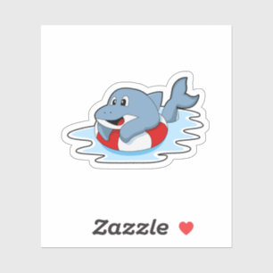 Dolfine in zwemmen met Swim ring.PNG Sticker