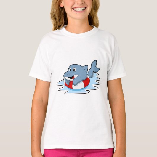 Dolfine in zwemmen met Swim ring.PNG T-shirt (Voorkant)