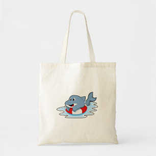 Dolfine in zwemmen met Swim ring.PNG Tote Bag