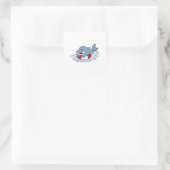 Dolfine in zwemmen met Swim ring.PNG Vierkante Sticker (Tas)