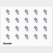Dolfine in zwemmen met Swim-ring Ronde Sticker (Vel)