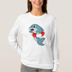 Dolfine in zwemmen met Swim-ring T-shirt