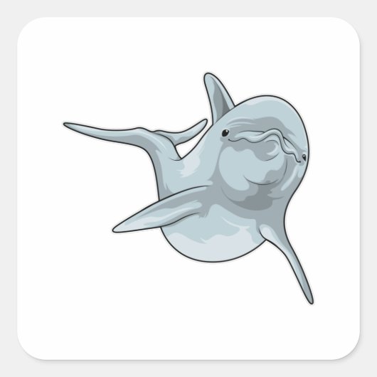 Dolfine in zwemmen vierkante sticker (Voorkant)