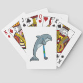 Dolfine op Hockey met Hockey-stick Pokerkaarten (Achterkant)