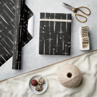 Dolg en Zwaarden herhalend somber patroon Cadeaupapier