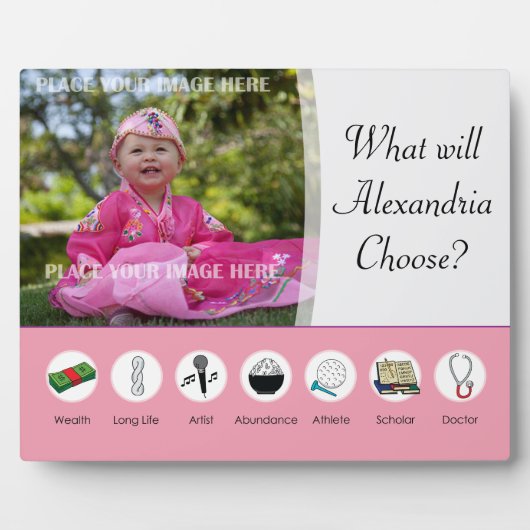 Doljabi Doljanchi Dol Koreaanse eerste verjaardag Fotoplaat (Voorkant)