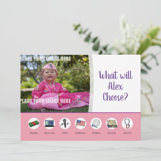 Doljabi Doljanchi Dol Koreaanse eerste verjaardag Kaart (Staand voorkant)