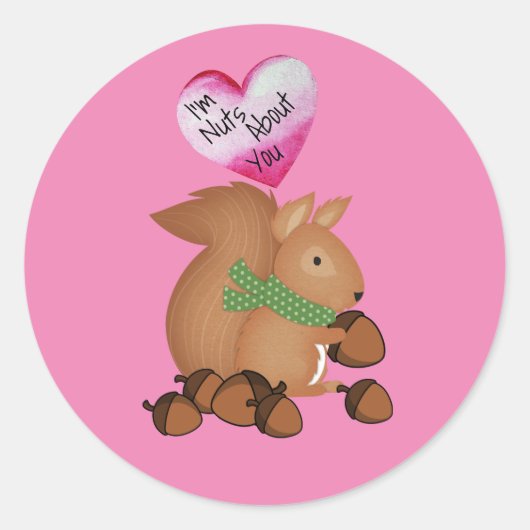 Dolk over jou Valentijnseekhoornsticker Ronde Sticker (Voorkant)