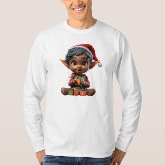 Doll Baby Christmas Elf Mannen T-shirt (Voorkant)