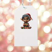 Doll Baby Christmas Elf Witte Gift Labels Cadeaulabel