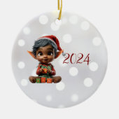 Doll Baby Kerst Elf Keramisch Ornament (Voorkant)